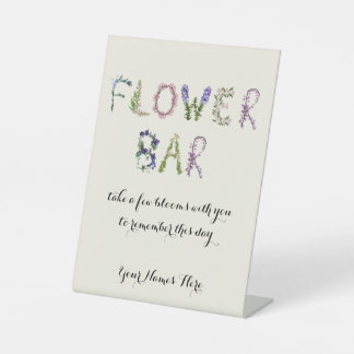Flower Bar - Bouquet Bar Customizable  台座サイン