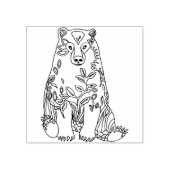 Flower Bear Stamp by Jenlo ラバースタンプ (インプリント)