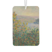 Flower Beds at Vétheuil, Impressionist Landscape カーエアーフレッシュナー (裏面)