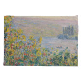 Flower Beds at Vétheuil, Impressionist Landscape 枕カバー (裏面)