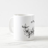 Flower bee ceramic mug  コーヒーマグカップ (正面左)