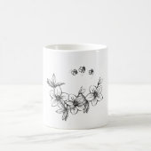 Flower bee ceramic mug  コーヒーマグカップ (中央)