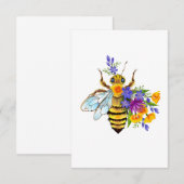 Flower bee with wild plants サンキューカード (正面/裏面)