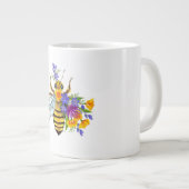 Flower bee with wild plants ジャンボコーヒーマグカップ (正面右)