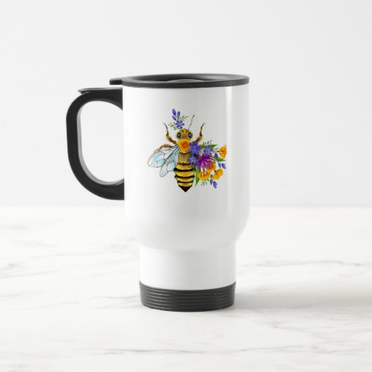 Flower bee with wild plants トラベルマグ (左)