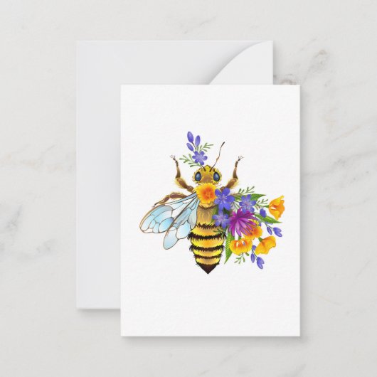 Flower bee with wild plants ノートカード (正面)