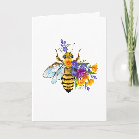Flower bee with wild plants ノートカード (正面)