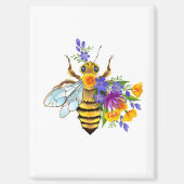Flower bee with wild plants マグネット (正面)