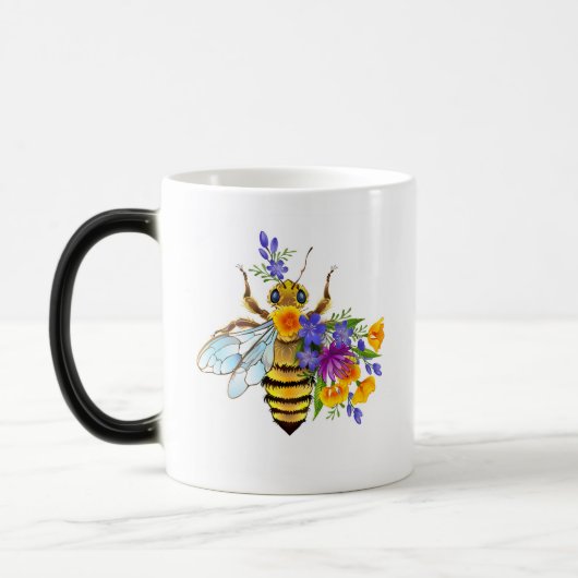 Flower bee with wild plants モーフィングマグカップ (左)