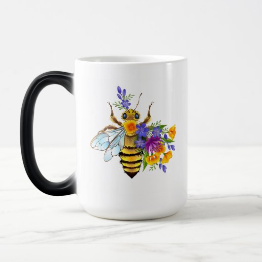 Flower bee with wild plants モーフィングマグカップ (左)