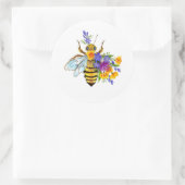 Flower bee with wild plants ラウンドシール (バッグ)