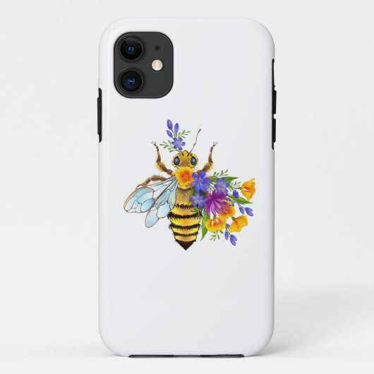 Flower bee with wild plants Case-Mate iPhoneケース (裏面)