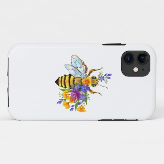 Flower bee with wild plants Case-Mate iPhoneケース (裏面(横))