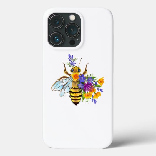 Flower bee with wild plants Case-Mate iPhoneケース (裏面)