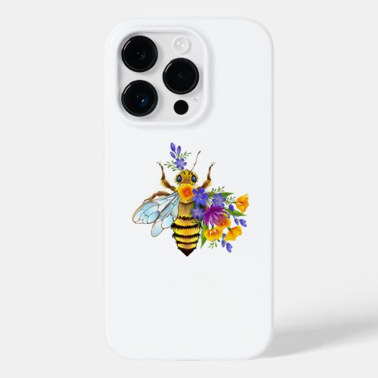 Flower bee with wild plants Case-Mate iPhoneケース (裏面)