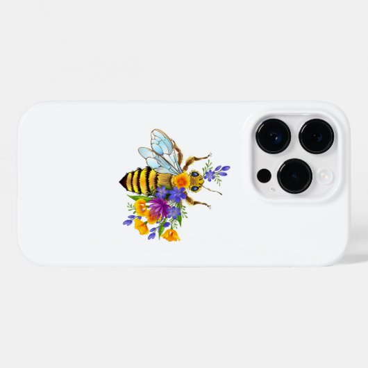 Flower bee with wild plants Case-Mate iPhoneケース (裏面 (横))