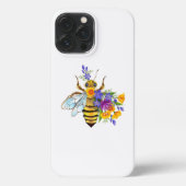 Flower bee with wild plants iPhoneケース (裏面)