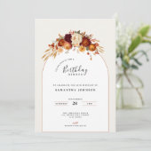 Flower Birthday Dinner Party Invitation 招待状 (スタンド正面)