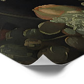 Flower Black Cat Print, Floral Lover Cat Poster ポスター (角)