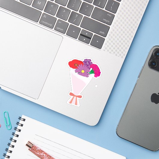 Flower Bouquet シール (ノートパソコンとiPhone)