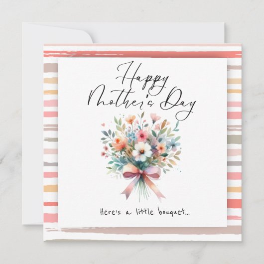 Flower bouquet Happy Mother’s Day 招待状 (正面)