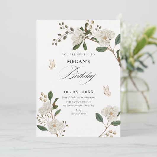 Flower branch birthday 招待状 (スタンド正面)