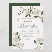 Flower branch bridal shower 招待状 (正面/裏面)