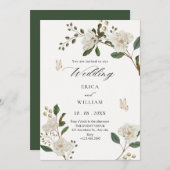 Flower branch wedding 招待状 (正面/裏面)