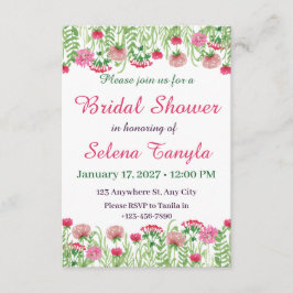  Flower Bridal Shower Invitation Card 招待状