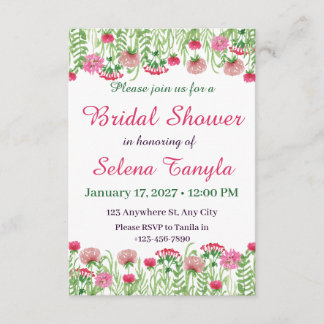 Flower Bridal Shower Invitation Card 招待状