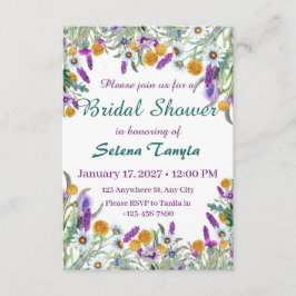   Flower Bridal Shower Invitation Card 招待状