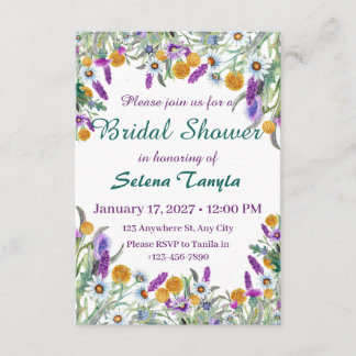 Flower Bridal Shower Invitation Card 招待状