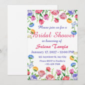 Flower Bridal Shower Invitation Card 招待状 (正面/裏面)