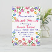 Flower Bridal Shower Invitation Card 招待状 (スタンド正面)