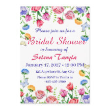 Flower Bridal Shower Invitation Card