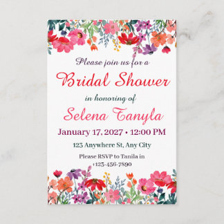 Flower Bridal Shower Invitation Card 招待状