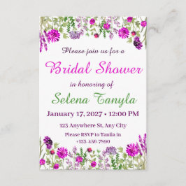  Flower Bridal Shower Invitation Card 招待状