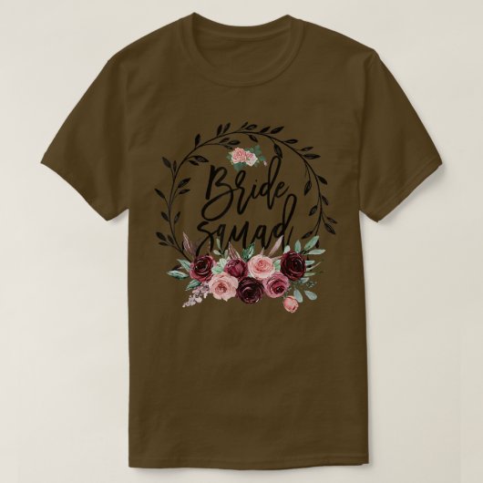 Flower Bride Squad Bridal Shower Wedding Bachelore Tシャツ (デザイン正面)