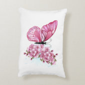 Flower Butterfly with Pink Sakura アクセントクッション (裏面(縦))