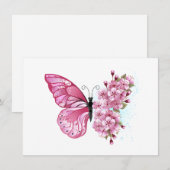 Flower Butterfly with Pink Sakura エンクロージャーカード (正面/裏面)