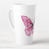 Flower Butterfly with Pink Sakura カフェラテマグ (左アングル)