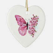 Flower Butterfly with Pink Sakura セラミックオーナメント (右)