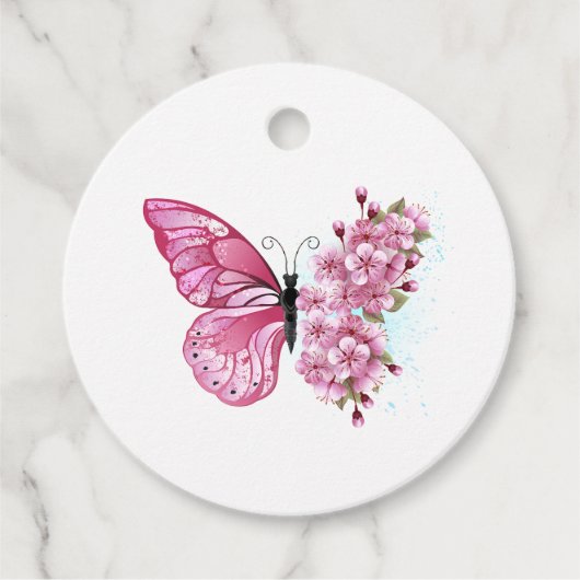 Flower Butterfly with Pink Sakura フェイバータグ (正面)