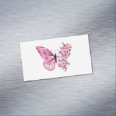 Flower Butterfly with Pink Sakura マグネット名刺 (インサイチュ)