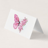 Flower Butterfly with Pink Sakura 名刺 (裏面)