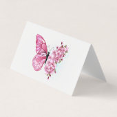 Flower Butterfly with Pink Sakura 名刺 (正面)