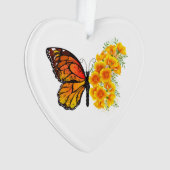 Flower Butterfly with Yellow California Poppy オーナメント (正面)