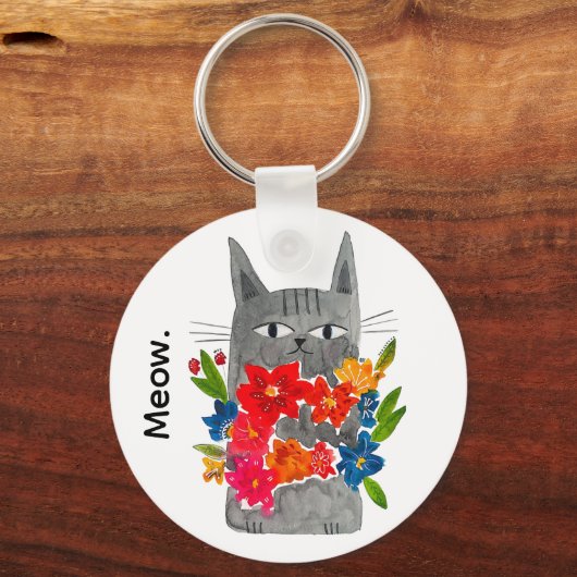 Flower Cat キーホルダー (正面)