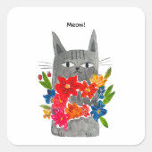 Flower Cat スクエアシール (正面)