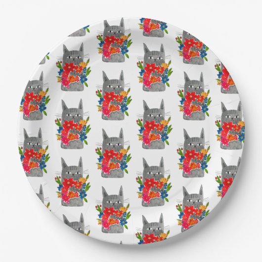 Flower Cat ペーパープレート (正面)